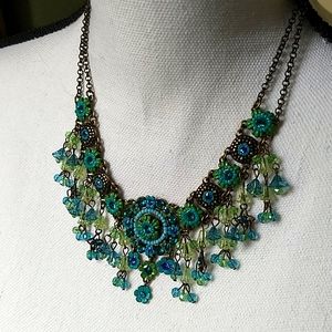 Beaded necklace with matching earrings